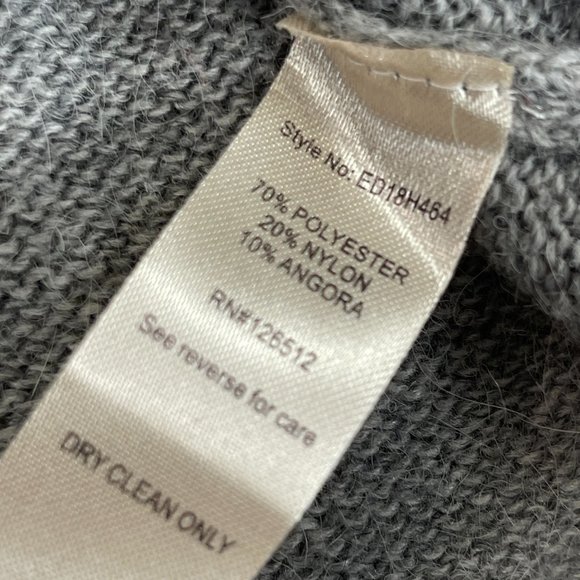 ANTHROPOLOGIE DEAR JOHN Womens Gray Floral Angora Rabbit Hair Sweater Boho - Picture 9 of 10